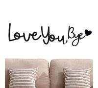"Love You Bye" Iron Script Sign For Door Top Entryway | 330g Black Metal Home Wall Art | Romantic Valentine's Day House Decor | Sentimental Door Hanging Ornament