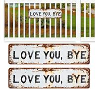 Love You, Bye - Vintage Metal Wall Sign, Love You Bye Metal Signs, Playful & Relatable Message With Distressed Finish for That Classic Farmhouse Kitchens, Hallways, Home Bars