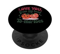 Love You From My Head To-Ma-Toes Juego de palabras de tomate PopSockets PopGrip Adhesivo
