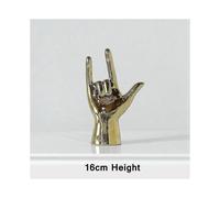 (LOVE YOU)Golden Porcelain Gesture Finger Figurine Modern Ornament Home Decoration Accessories Office Desktop Statue Decor Interior