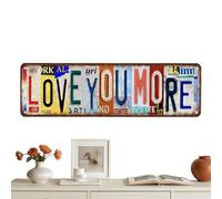 Love You More Sign - Vintage Metal Decor, Industrial Bar Sign with Rustic Finish, Decorative Hanging with Retro Design, Home Decor Accent Piece, Stylish Art for Living Room Bedroom