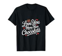 Love You More Than Chocolate Love Heart Camiseta