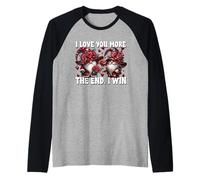 Love You More The End I Win Floral Rose Flower GNOME Couple Camiseta Manga Raglan