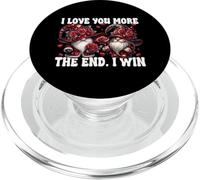 Love You More The End I Win Floral Rose Flower GNOME Couple PopSockets PopGrip para MagSafe