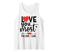 Love You Most The End I Win Shirt,Love You More Funny Couple Camiseta sin Mangas