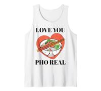 Love You Pho Real Romántico Juego de Palabras Kawaii Lindo Noddle Vietnamita Camiseta sin Mangas