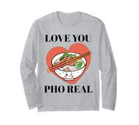 Love You Pho Real Romántico Juego de Palabras Kawaii Lindo Noddle Vietnamita Manga Larga