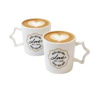 Love You - Taza de café para parejas, taza de cerámica romántica de 12 onzas, regalo de aniversario de boda, compromiso para recién casados, regalo para esposa y señor y marido, regalo para ella, día