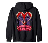 Love You to Death Valentine Sarcastic Funny Adult Humor Sudadera con Capucha