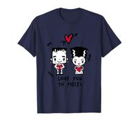 Love You To Pieces Monster Couple Gothic Valentine Horror Camiseta