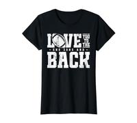Love You To The End Zone and Back Camiseta gráfica económica, Mujer, Negro, XS