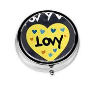 Love You with All My Hearta - Caja pequeña de tres compartimentos que se puede colocar en tu bolsillo o bolso y puede almacenar vitaminas.