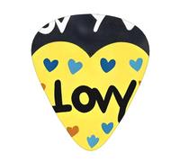Love You With All My Heartguitar - Juego de 12 púas para guitarra, 3 grosores con funda para bajo, guitarra eléctrica y mucho más.