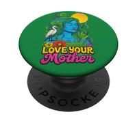 Love Your Mother Earth Gaia Diosa Naturaleza Diseño Espiritual PopSockets PopGrip Adhesivo
