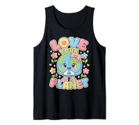Love Your Planet - Globo Sonriente gráfico de Personajes de Tierra Camiseta sin Mangas