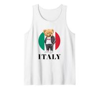 Love Yourself Cool Illustration Teddy Bear with Italy Flag Camiseta sin Mangas