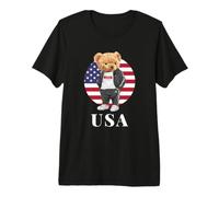 Love Yourself, Cool Illustration Teddy Bear with USA Flag Camiseta Premium