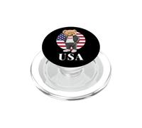 Love Yourself, Cool Illustration Teddy Bear with USA Flag PopSockets PopGrip para MagSafe
