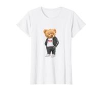 Love Yourself, Enjoy Wear Cool Illustration Teddy Bear Style Camiseta gráfica económica, Mujer, Blanco, M