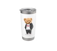 Love Yourself, Enjoy Wear Cool Illustration Teddy Bear Style Vaso térmico de acero inoxidable de doble pared