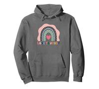 Love Yourself Heart Rainbow Mensaje Positivo Sudadera con Capucha