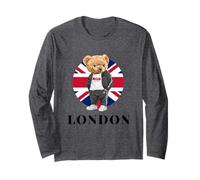 Love Yourself, Illustration London Teddy Bear with UK Flag Manga Larga