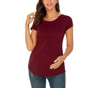 Love2Mi Camiseta de maternidad para mujer embarazada, manga corta, camiseta de embarazo, blusa de maternidad, L