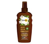 LOVEA - Aceite solar seco - Cara y cuerpo - Tahití Monoi - bronceado rápido, dorado y brillante - nutritivo y repelente al agua - Vegano - Fabricado en Francia - 150 ml
