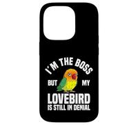 Lovebird Enthusiast The Boss Black Masked Agapornis Carcasa para iPhone 14 Pro