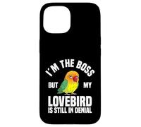Lovebird Enthusiast The Boss Black Masked Agapornis Carcasa para iPhone 15