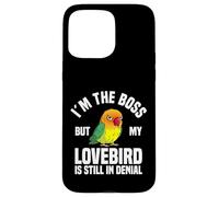 Lovebird Enthusiast The Boss Black Masked Agapornis Carcasa para iPhone 15 Pro MAX