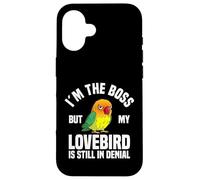 Lovebird Enthusiast The Boss Black Masked Agapornis Carcasa para iPhone 16