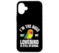Lovebird Enthusiast The Boss Black Masked Agapornis Carcasa para iPhone 16 Plus
