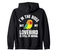 Lovebird Enthusiast The Boss Black Masked Agapornis Sudadera con Capucha
