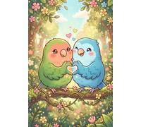 Lovebirds Heart Hands Journal: Cute Kawaii Lovebirds Notebook with Heart Hands Cover for Bird Lovers, Journaling, and Writing