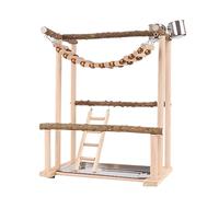 Lovebirds - Jaula para loros, plataforma de perca, puente, columpio, juego de escalada de madera, juguete de entrenamiento para mascotas, pájaros, soporte de ejercicio