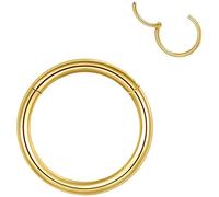 LOVEBODYJEWELRY Aros hipoalergénicos con bisagras, 20 G, 18 G, 16 G, 14 G, 12 G, 10 G, 8 G, diámetro de 5 mm a 16 mm, acero quirúrgico 316L, piercing corporal, joyería para cartílago de hélice, Acero