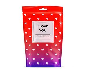 LOVEBOXXX El Regalo Perfecto Te Amo Caja Con Pétalos De - Máscara- Esposas- Mini Vibrador- Cockring Vibrante- Tickler- Piedras De Dados, Rosa, 7 Unidad