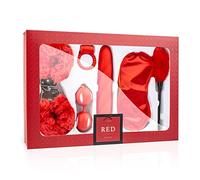 LoveBoxxx I love Red - Set de bondage con vibrador (6 piezas) - rojo