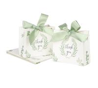 Lovecabin Paquete de 50 bolsas pequeñas de regalo de agradecimiento, estilo bosque, bolsas de papel pequeñas a granel con cinta de lazo, bolsas de regalo de agradecimiento para cumpleaños, baby