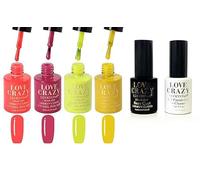 LoveCrazy 4pcs Kit De Colores 17-20 Esmaltes en Gel Manicura Francesa Uñas de Gel Esmalte Semipermanente Color Gel UV LED Manicura Arte