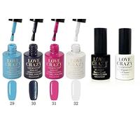 LoveCrazy 4pcs Kit De Colores 29-32 Esmaltes en Gel Manicura Francesa Uñas de Gel Esmalte Semipermanente Color Gel UV LED Manicura Arte