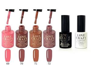 LoveCrazy 4pcs Kit De Colores 69-72 Esmaltes en Gel Manicura Francesa Uñas de Gel Esmalte Semipermanente Color Gel UV LED Manicura Arte