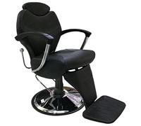 LOVECRAZY Sillón Giratoria 360º con Base Fijo y Apoyapiés, Altura Regulable, Uso Profesional para Peluquería, Tienda de Tatuaje, Salón de Belleza, Masajería BX1045B-NE