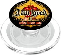Loved by Him Cita Cristiana Religiosa corazón Jesús Amor PopSockets PopGrip para MagSafe