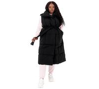 Lovedrobe Ladies Womens Gilet Sleeveless Winter Jacket Coat Long Quilted Body Warmer Plus Size with Belt Pockets Collar Hoodless Chalecos, Black, 20 para Mujer
