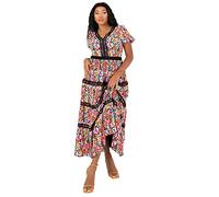 Lovedrobe Vestido de Verano para Mujer con Cuello en V, para cóctel, línea, Flores, 46