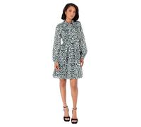 Lovedrobe Women's Shirt Dress Ladies Mini Long Sleeve Point Collar Lurex Paisley Print Smock Shift Smart Casual Office Wear Party Vestido, Verde, 42 para Mujer