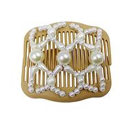 LOVEF Pinzas para el cabello gruesas con perlas, accesorios para el cabello con cuentas de primera calidad para mujer, soporte para moño, cola de caballo y peinador francés, el mejor peine decorativo