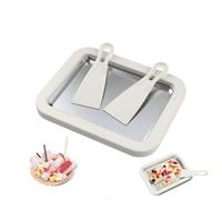 LoveFirst Máquina Rodillos de Hacer Helado Instantáneo con 2 Espátulas, Instant Ice Cream Roll Maker, Heladera Instantánea de Acero Inoxidable para Sorbete Yogurt Congelado Gelato (Blanco)